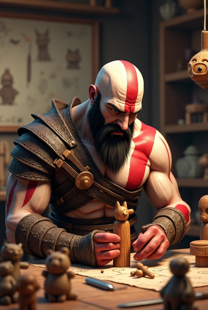 Kratos as a toy creator 
