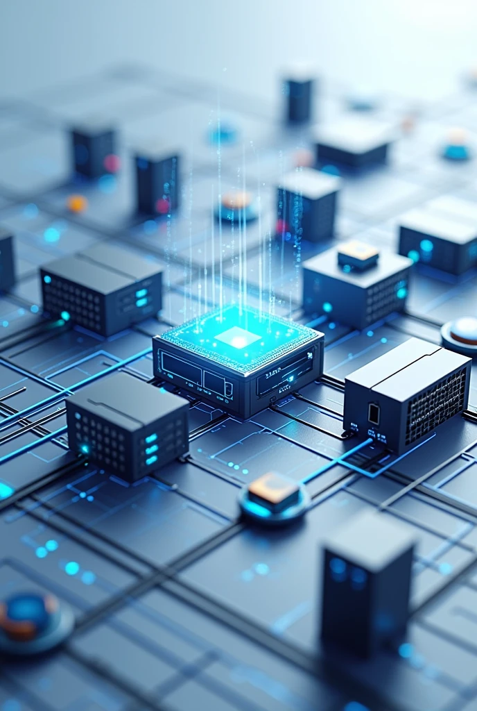 Graphical representation of a computer network with all the basic elements