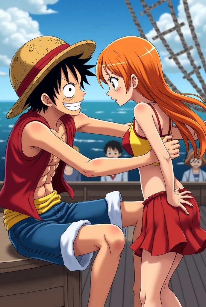 Luffy abusing nami

