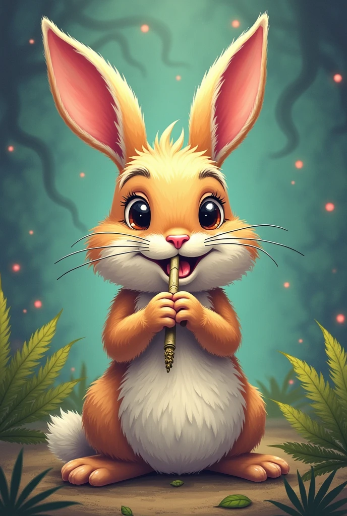 Bunny with weed draw for tatto