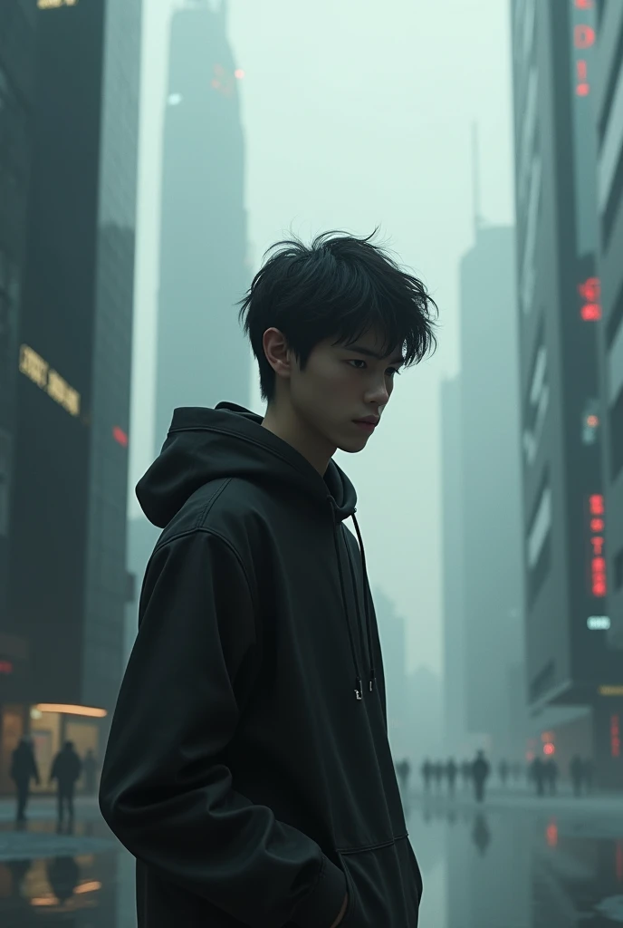 Sad Futuristic ager Man