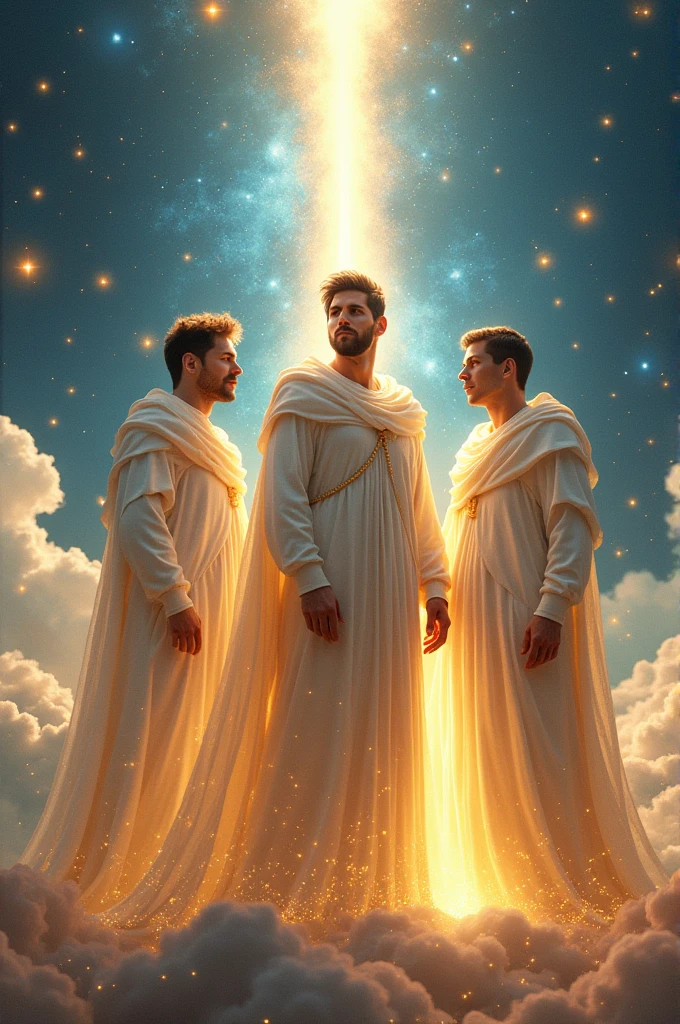 Messi, Pele and Maradona in a celestial kingdom 