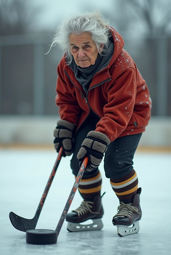 old woman playing ?????? 