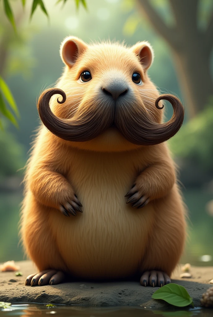 A capybara with a big mustache
