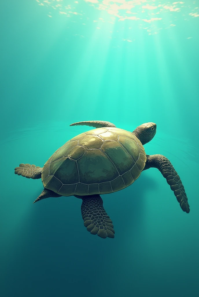 Tortoise, felling, ocean, turquoise water