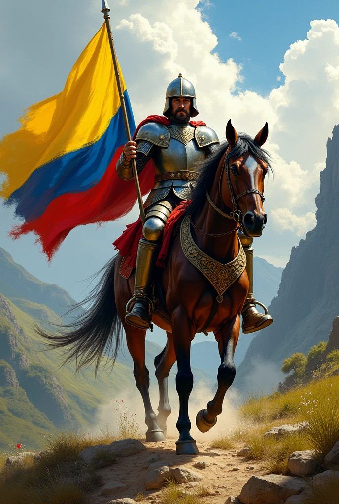 knight colombian flag horse
