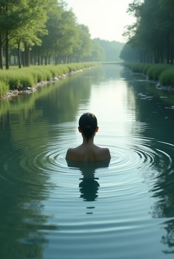In the river
