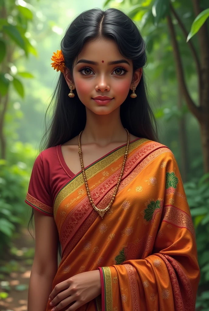 a beautiful Bengali girl with saree