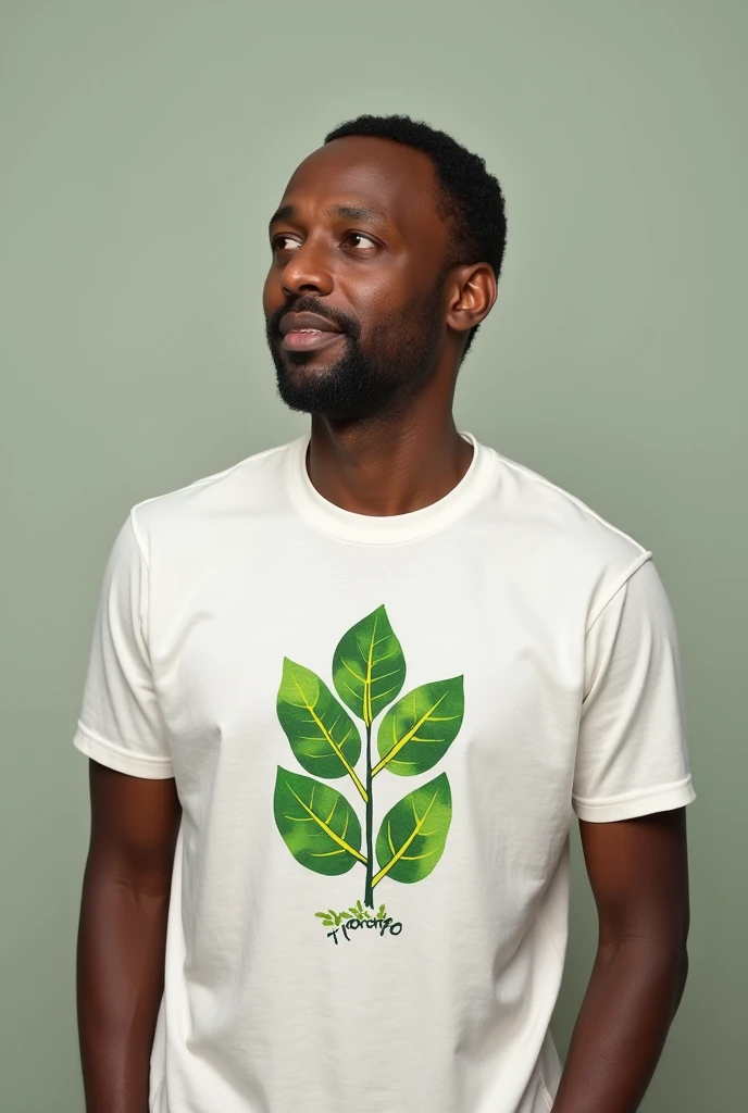 Ethiopian present abeye ahemede wearing tesfalem moringa t-shirt  