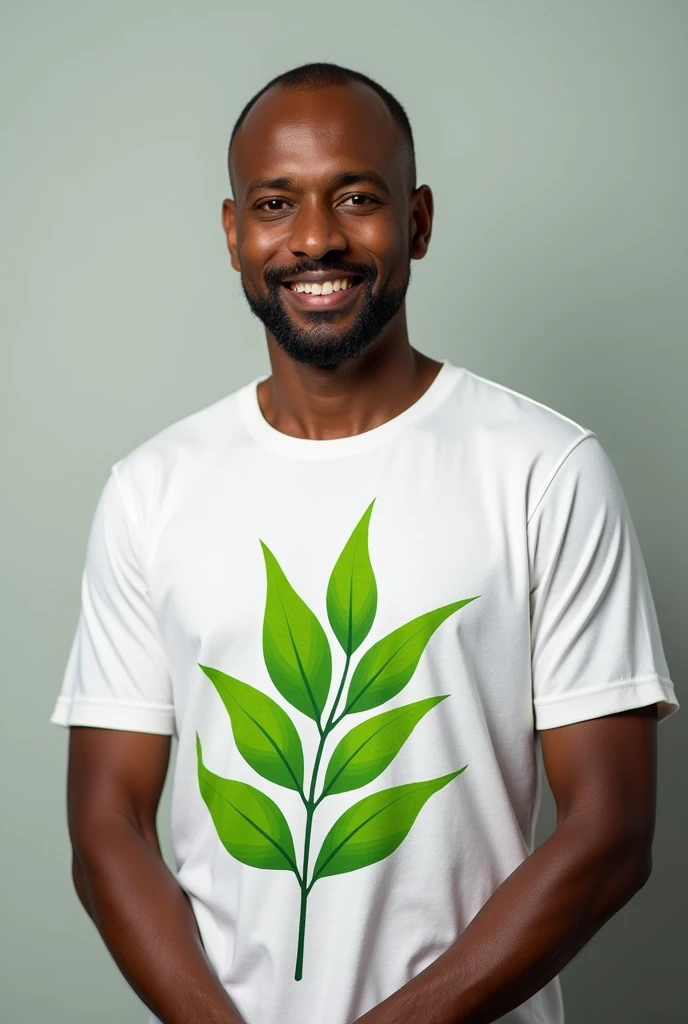 Ethiopian present abeye ahemede wearing tesfalem moringa t-shirt  