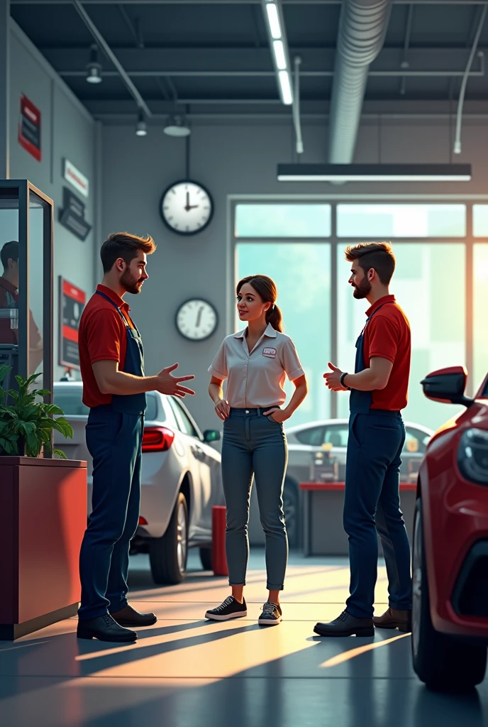 Image of a car workshop that inspires customer service that shows the customer



