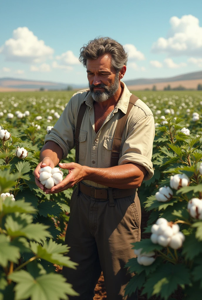 A man picking cotton 