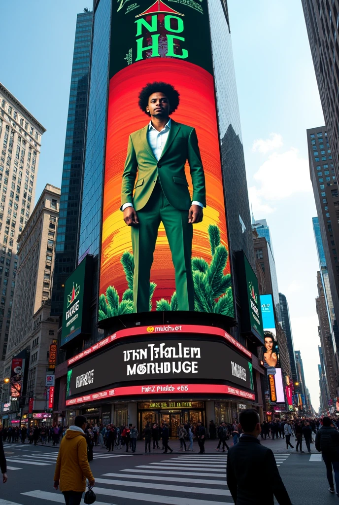 Big advertising pictures in the city with tesfalem moringa in it