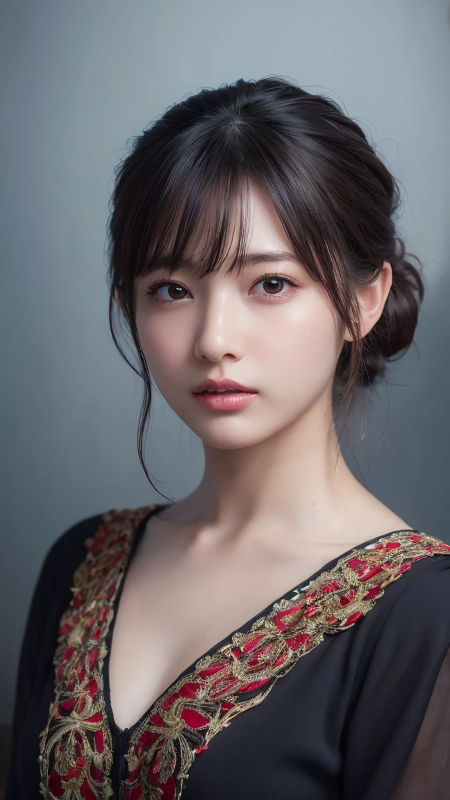 (Highest quality:1.4),(masterpiece:1.4),(Realistic:1.4),(Realistic:1.2),(超High resolution, RAWphotograph:1.4),(High resolution, Very detailed:1.2),(8k:1.2),View your audience,photograph,one person's,skeletally correct,Black-haired woman,(Small earrings,necklace,Brown knit long off-shoulder sweater、Small breasts、naked, Beautifully shaped collarbone,Leaning forward:1.2、naked Deep Cleavage、View from the front),(Inside the Western-style building,Dimly lit room,The lamplight shines on my cheeks,Sit on the sofa)