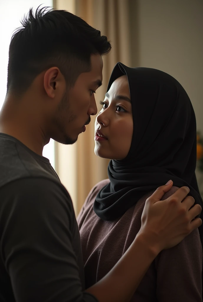 An asian hijab girl fucked by a huge cock of an asian man