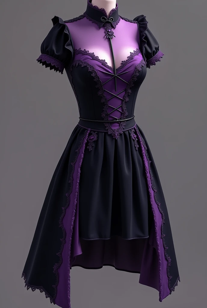 Purple dress , dark purple garments, Dark, powerful and elegant, wearing purple clothes, garbed in a purple robe, Surrealism, Purple dress, Robe. Extremely high detail, Mysterious charm, robe, purple and black clothes, Elegant digital art, Elaborate dress, 