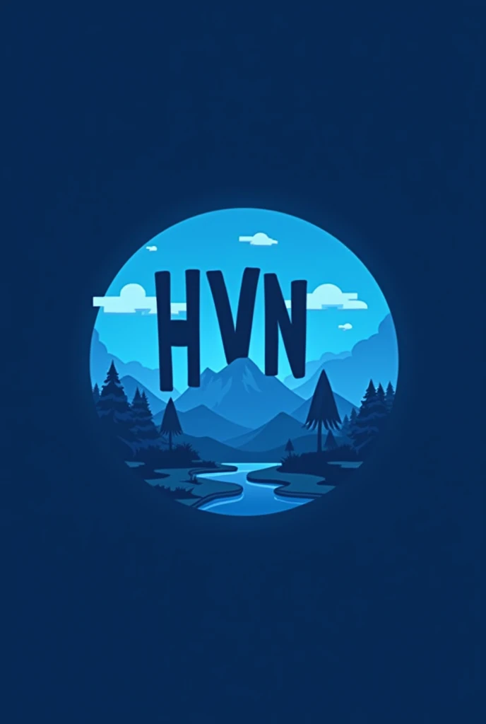 Make minecraft smp logo smp name " hidden valley network " blue theme