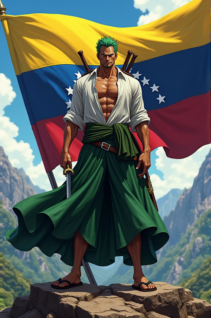 Roronoa Zoro with the flag of Venezuela