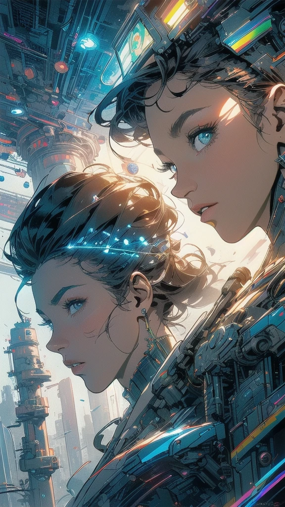 (((masterpiece, highest quality))),(((solo:1.2))),(((1girl:1.2))),32k wallpaper, very detailed, poster, vintage science fiction,(((((geometric cinematic movie poster))))), ((((bauhaus)))),(((abstract))),((((mid century modern)))),(((((portfolio))))),(((((Close-up))))),(((((bust up))))),((((more various angle)))),(((highlight))),(((complete. detailed face))),(((Extremely talented))),(((most complecated machine))),(((Overall colorfully))),((((((Absolutely simple background)))))),(((((detailed futuristic machine))))),(((Cleavage))),(((marvel super heroes))),(((rainbow color scheme)))