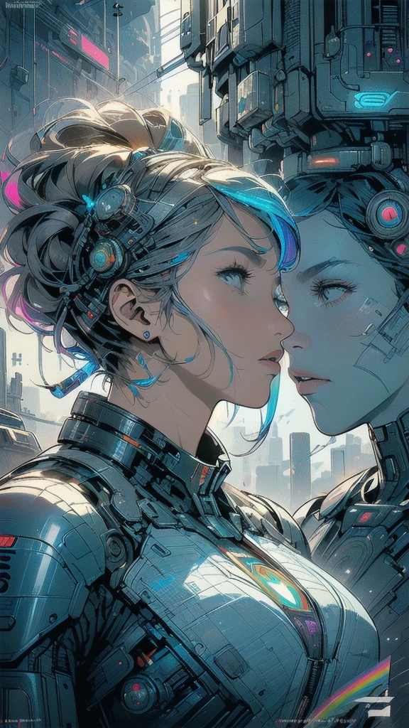 (((masterpiece, highest quality))),(((solo:1.2))),(((1girl:1.2))),32k wallpaper, very detailed, poster, vintage science fiction,(((((geometric cinematic movie poster))))), ((((bauhaus)))),(((abstract))),((((mid century modern)))),(((((portfolio))))),(((((Close-up))))),(((((bust up))))),((((more various angle)))),(((highlight))),(((complete. detailed face))),(((Extremely talented))),(((most complecated machine))),(((Overall colorfully))),((((((Absolutely simple background)))))),(((((detailed futuristic machine))))),(((Cleavage))),(((marvel super heroes))),(((rainbow color scheme)))