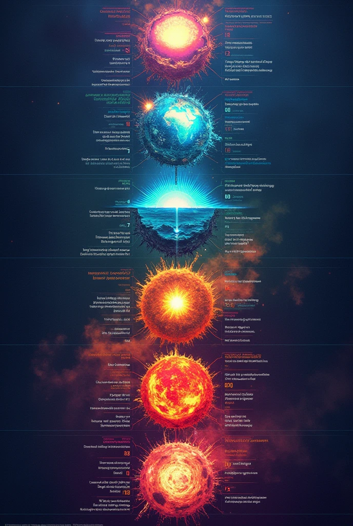 Create a picture of geologic time with eons, eras, periods and epochs. Giving examples in drawing form of each part of the earth's time, in stacked mode, not forgetting to color and put the millions of years next to it. Make everything colorful D2 style, with subtitles in Brazilian Portuguese. keeping in mind that the Image will be used as a cell phone wallpaper on WhatsApp.