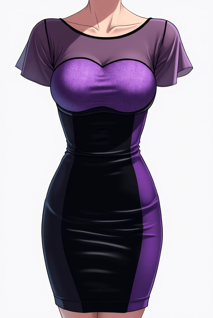 gorgeous woman, short black hair with red streaks, glowing purple eyes, full body shot, dress