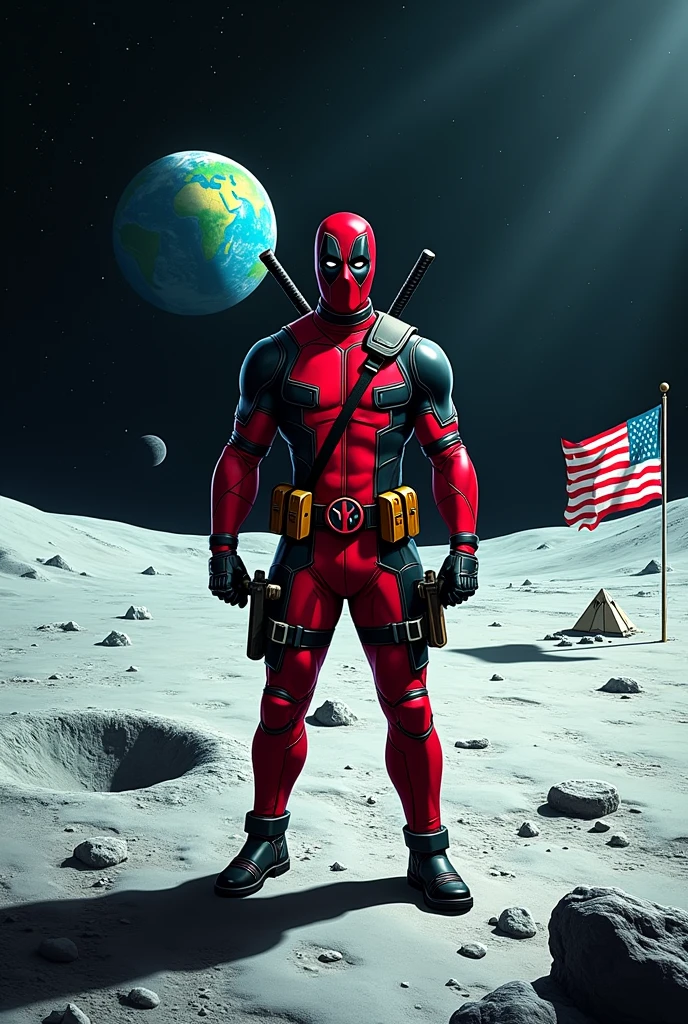 Deadpool on moon