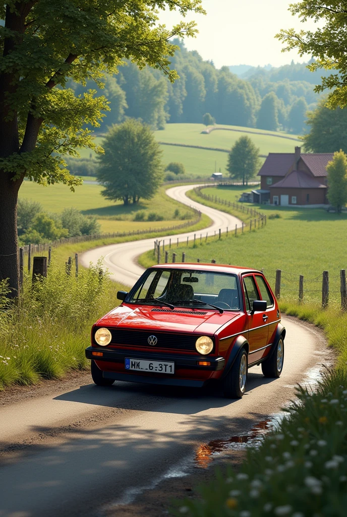 Golf 2 GTI 80s German country road