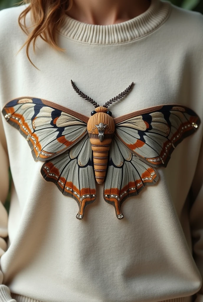 Moth design for sweater
