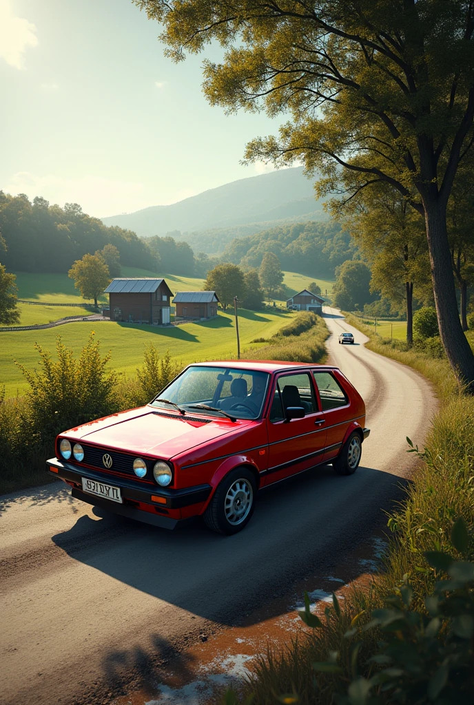 Golf 2 GTI 80s German country road