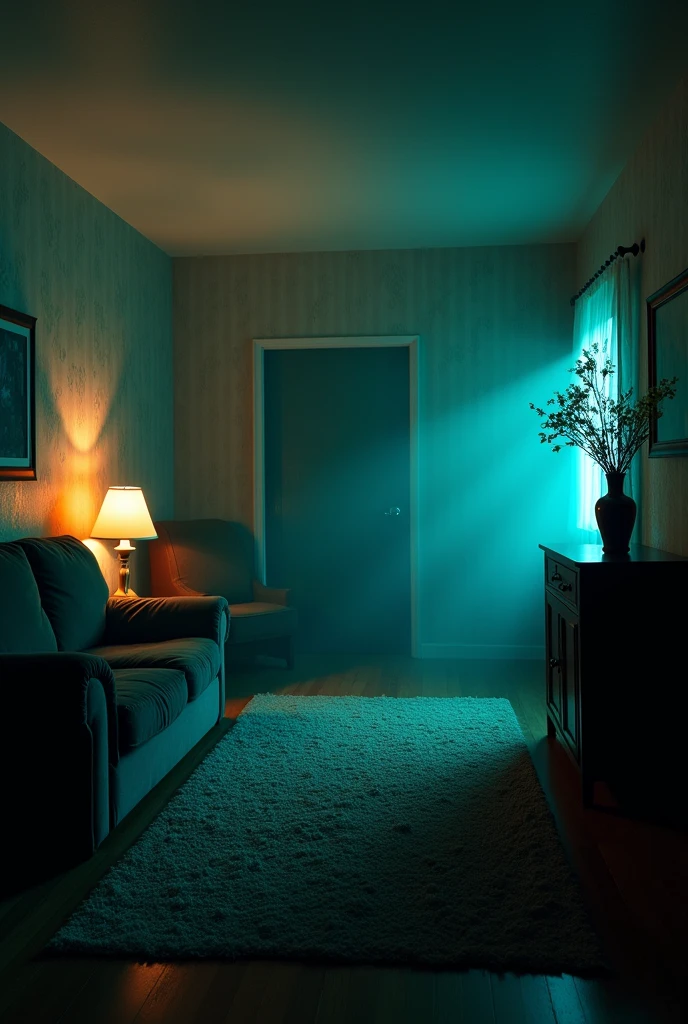 Lights on in a living room, nightmare 