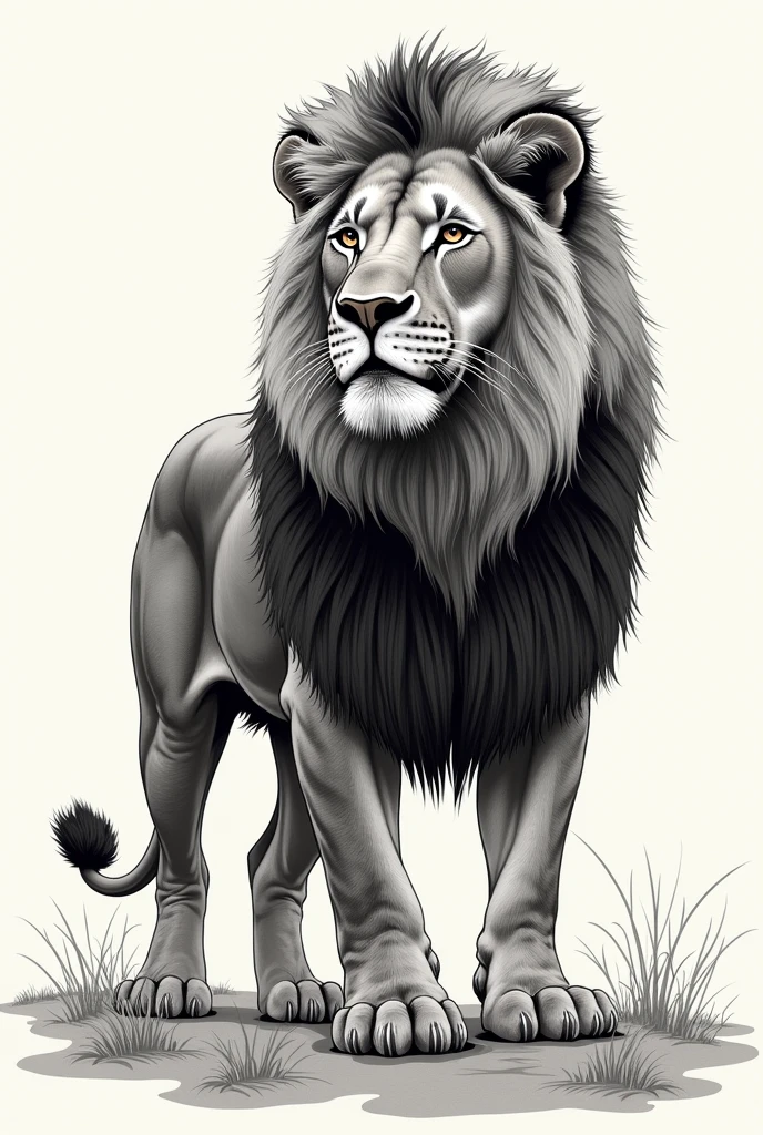 drawing of a lion to color