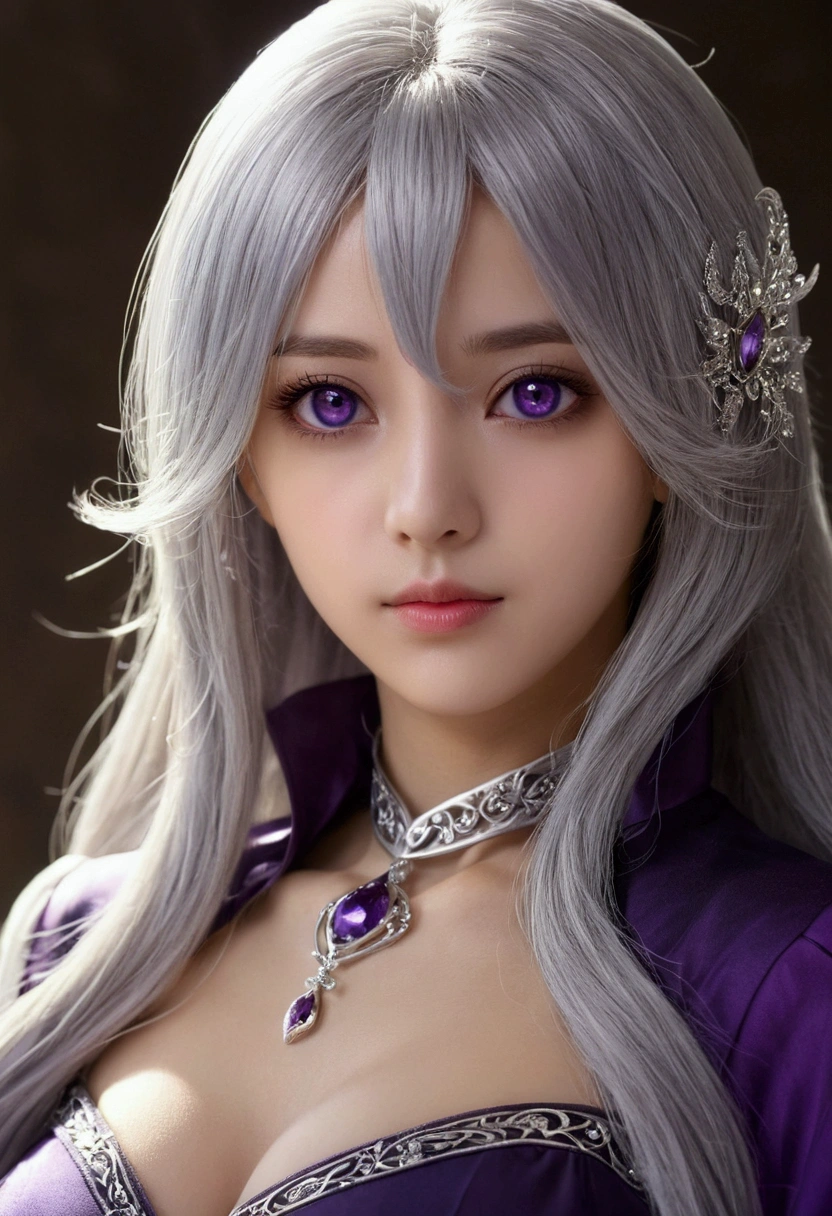 masterpiece, best quality, 1girl, elaina_(majo_no_tabitabi), silver hair, purple eyes, long hair,