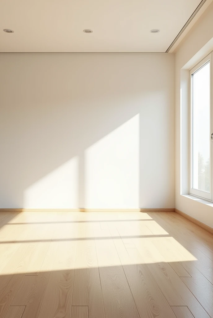 an empty living room with all the lights on