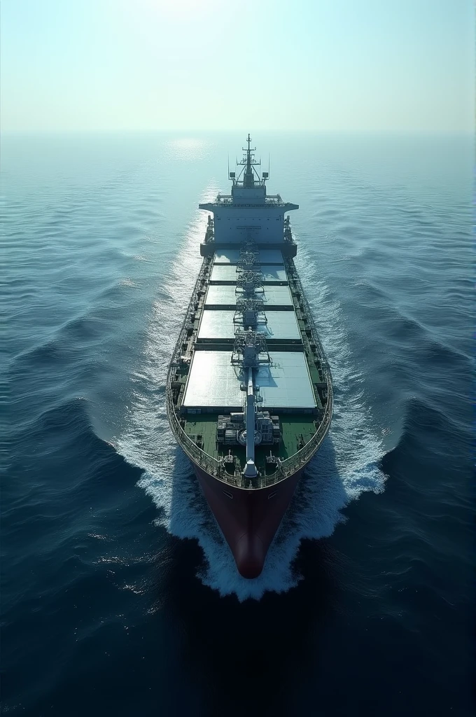 Cargo ship at sea without containers