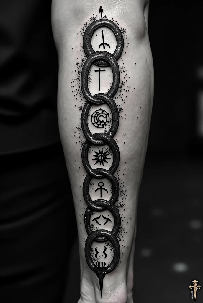 The idea is to interconnect all Elden Ring runes in the order of each boss., as if they were interconnected in a chain in the right order, I want to get a tattoo.