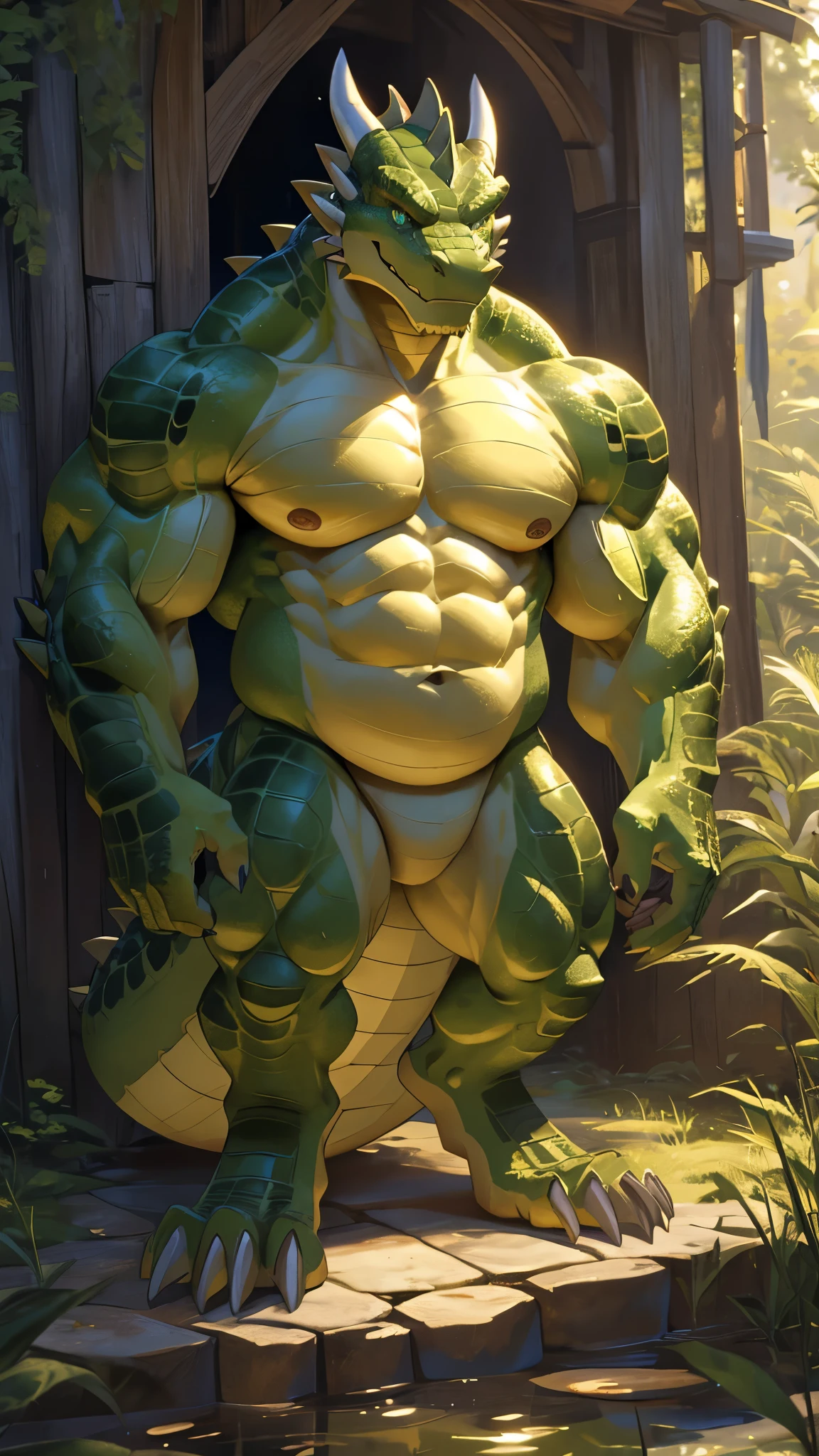 (ultra detailed), a beautiful and detailed full size portrait of a male anthro white alligator, alligatorid, crocodilian, kaiju, reptile, scalie (((white body, white skin))), yellow eyes, lizard eyes, bedroom eyes, High Dynamic Range, cinematic shot, detailed eyes, big body goddess, kenket, Ross Tran,ruan jia, trending on artstation,foxovh, white spikes, cenematic lighting, muscular anthro (((big pecs, buff, strong, spike arms))), looking at viewer, standing, front view, blush, (((pattern: 1.2), (wet), (chubby:1), (sweat:1.4), naked, erection, penis shooting cum, tentacle blow job, ejaculating, (tentacle:2), ((tentacle penetrated anal)), tentacles penetrated ass)), full body, angry, sad, fear, some tear, mango trees, stone wall, distant water, detailed background,
