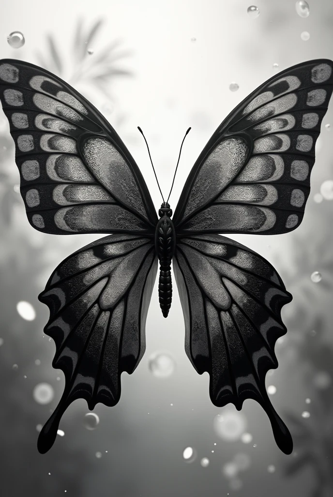 black and white psychedelic butterfly
