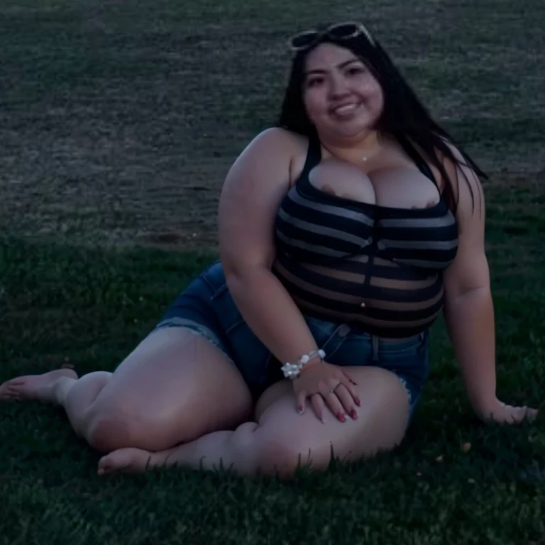 there is a woman sitting on the grass with a frisbee, she has a jiggly fat round belly, low quality photo, 3 0 years old woman, 30 years old woman, lorena avarez, profile photo, alanis guillen, very very low quality picture, photo taken in 2 0 2 0, leaked photo, large thighs, profile pic, Big, huge , no clothes, sexy, cute, no clothes, thick, bbw, chubby stomach, thick nipples, nipple piercings, large areola, hard nipples, piercing through shirt, busty, major cleavage, naked, ripping through top, spilling over sides, bra too tight, extra wide hips, fat bbw, showing off huge belly, fat stomach, fat bbw, big tummy, bare stomach, uncovered stomach, play with stomach, belly muffin top, belly hanging out of clothes, belly out, muffin top spilling over, no clothes, naked, big fat belly, belly fat spilling out, no clothes, NSFW, naked, thick ass, short, huge belly, short