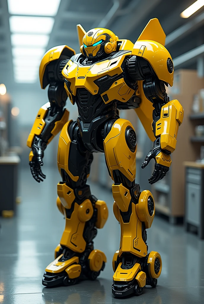 Create a photo for me for a robotics team called Bumblebee make it very cool robotic style