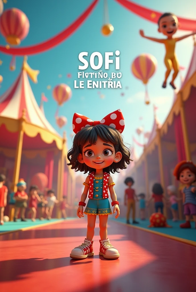 create a 3d circus image, and escribe en letras grandes and en español el nombre de "SOFI" and "Fifteen years"