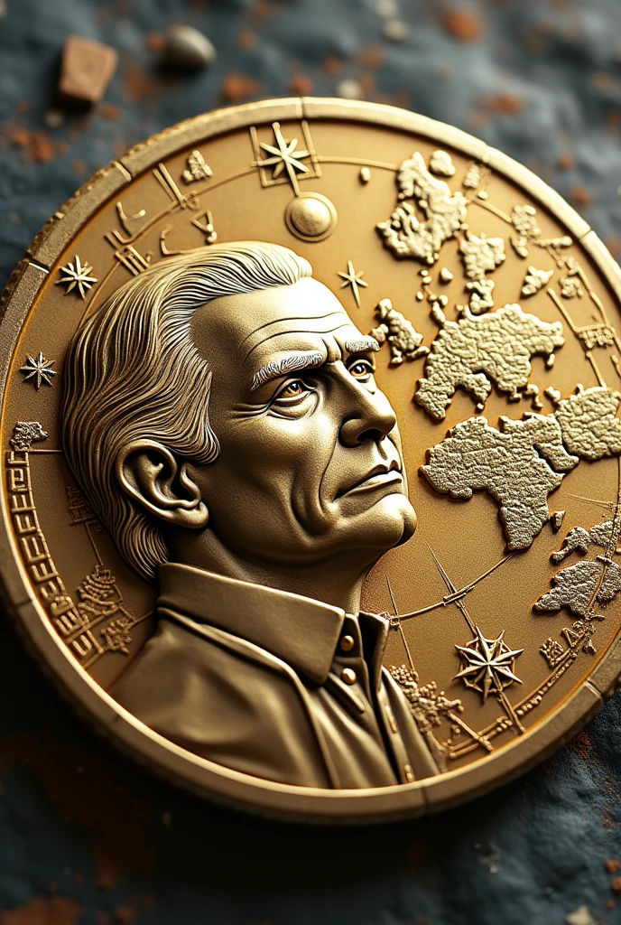 a geography themed coin 