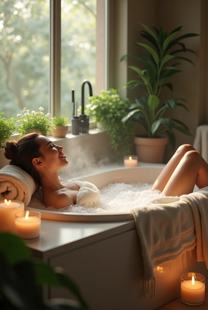 taking a bath