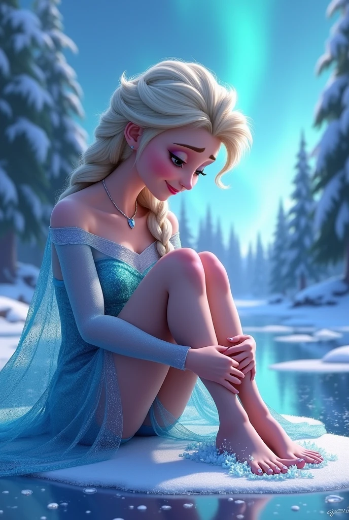 Elsa Frozen feet tickle