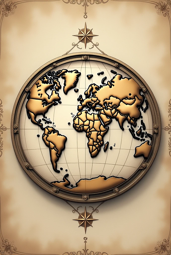 a hand drawn geography themed coin