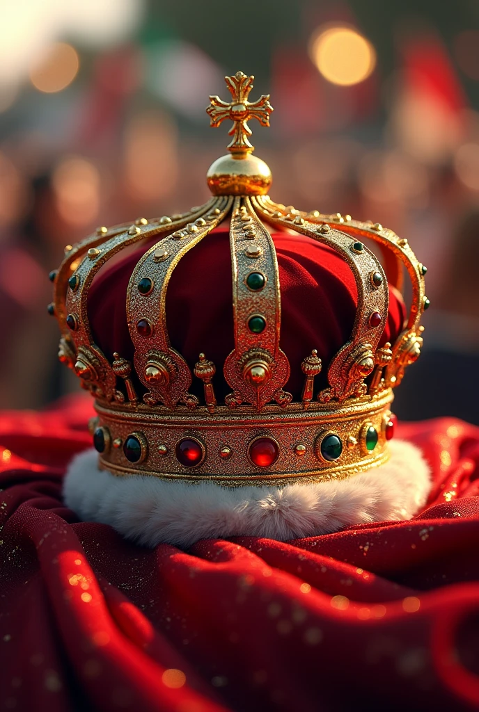 Image with a crown and text that says Queen Fiestas Patrias GALEANA 2024