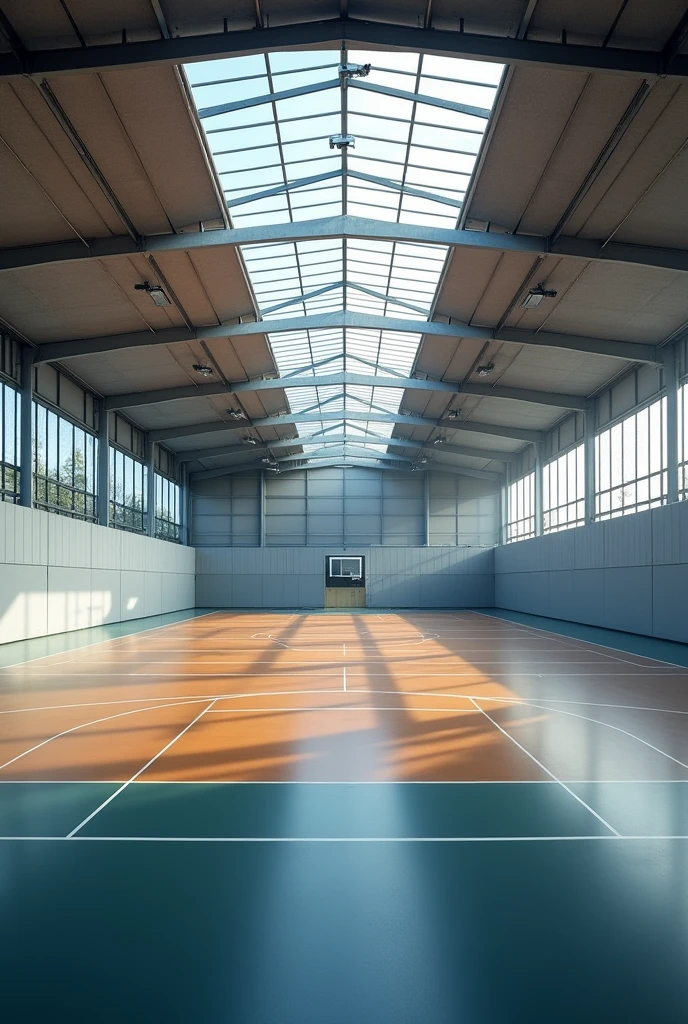 A large, covered sports court with several ventilation openings 