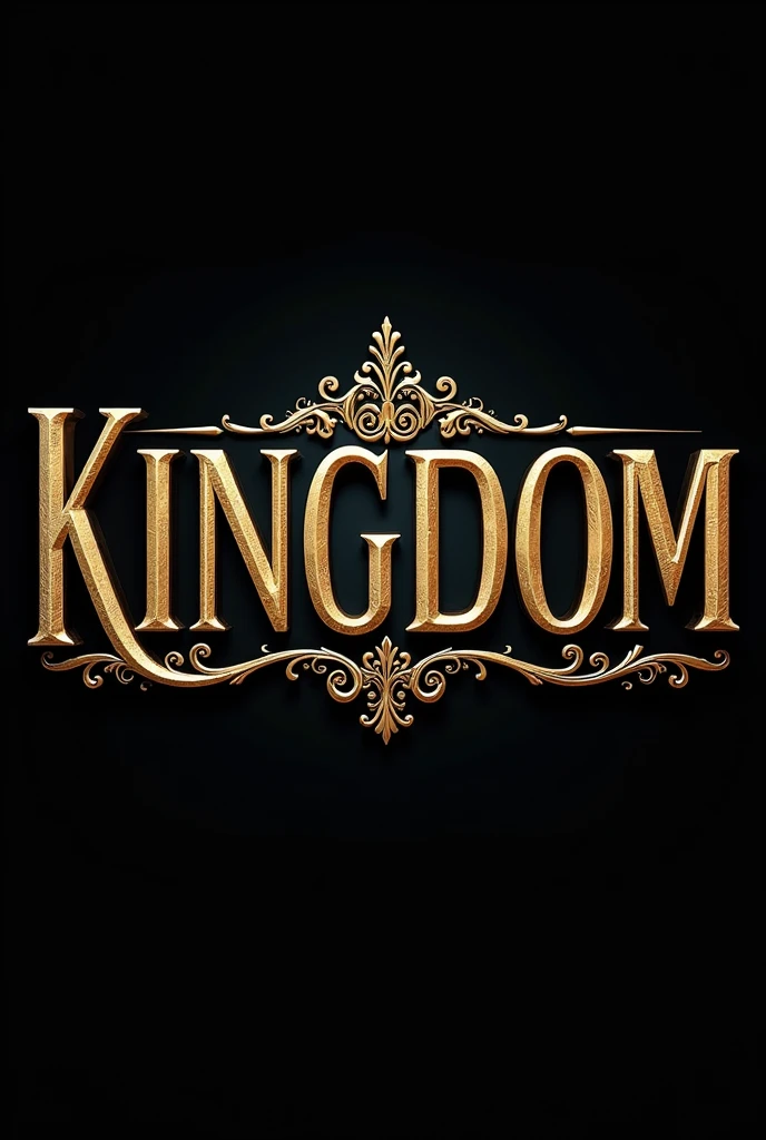 Show Kingdom Name 505 with large size with antique brass decorations on black background 3d