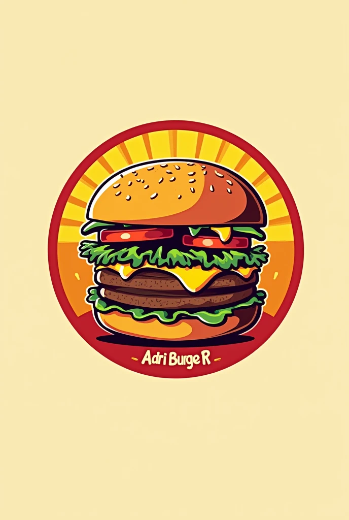 I want a logo for a burger joint. Logo name: Adri burger, bright colors: red, yellow