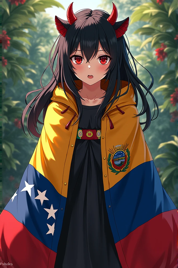 Nezuko with the flag of Venezuela 